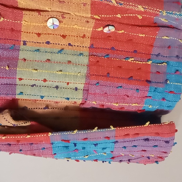 Multicolor Patchwork Button-Front Jacket - Picture 7 of 9